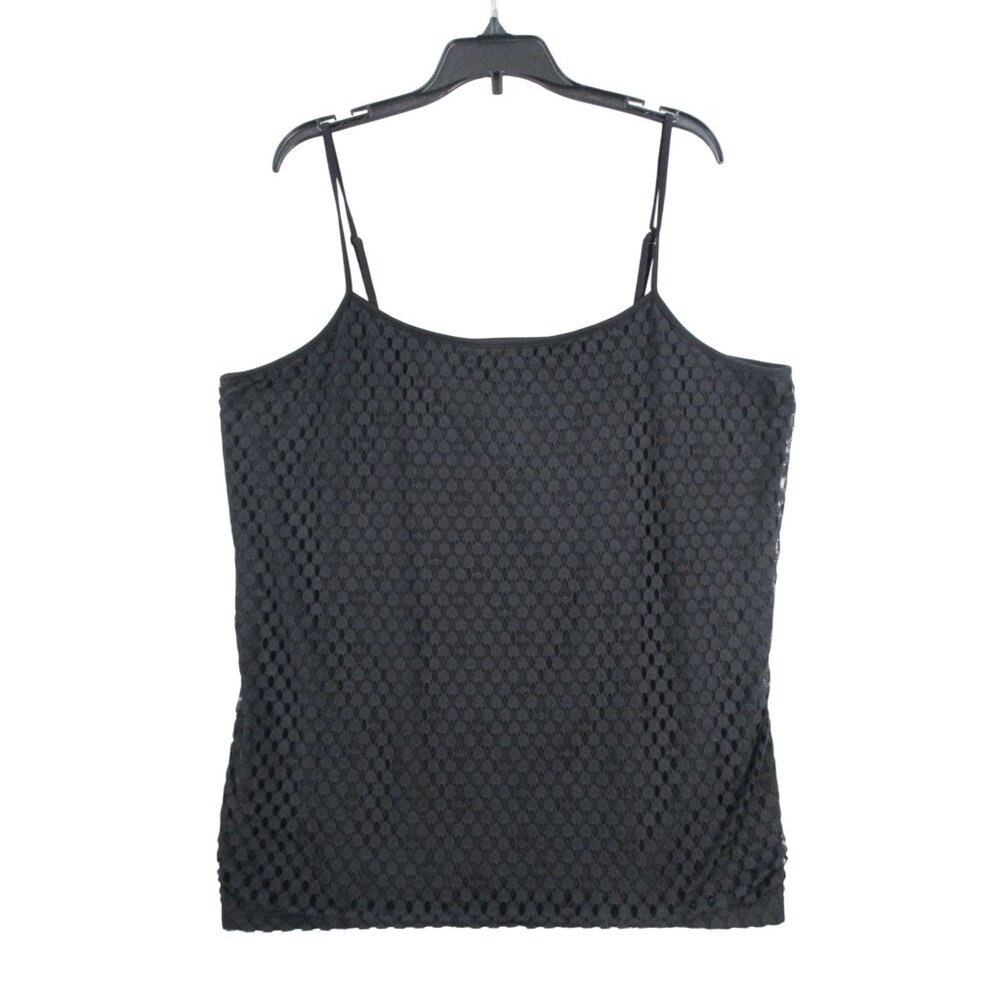 LOFT Outlet Womens Black Sleeveless Lace Tank Top XL